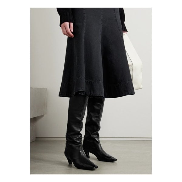 케이트 데이비스 가죽 니 부츠 블랙 17428787259094653