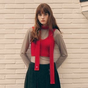 KNIT BUSTIER MUFFLER SET RED