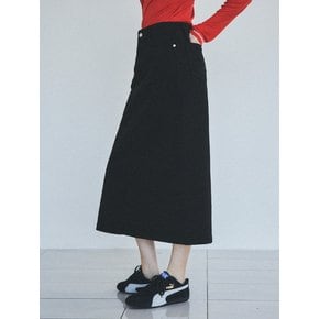 Daily Cotton Long Skirt_CTS604(Black)