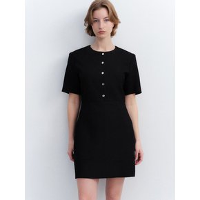 button mini dress_black