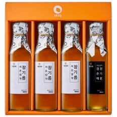 50년전통대현상회 저온압착  참기름 검은깨참기름 180ml 4병 선물세트 선물상자포장