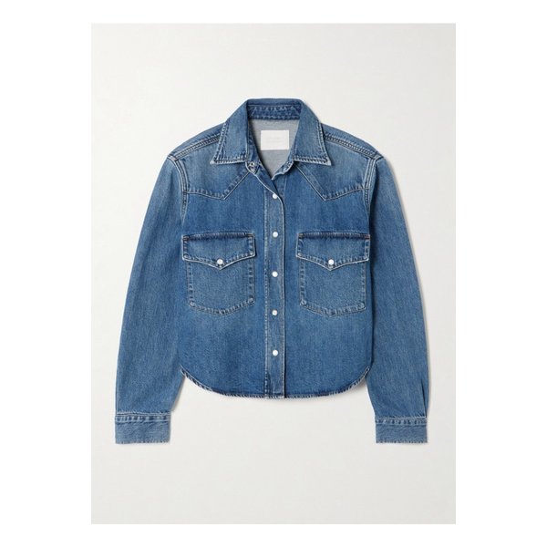 크롭 웨스턴 데님 셔츠 미드 데님 1647597356717606