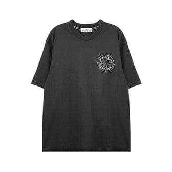 스톤아일랜드 아웃라인 캠퍼스 프린트 레귤러 핏 티셔츠 L1S152100001-S0284-V0065