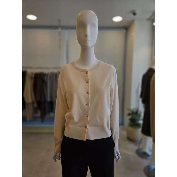 [여주점] [더 아이잗] 여성 버클 버튼 라운드넥 니트 가디건 (IRAM1CD731)