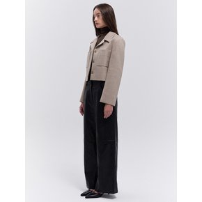 LYN LEATHER WIDE PANTS