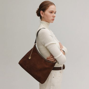 룩캐스트 수잔 스웨이드 호보백_다크 브라운 / SUSAN SUEDE HOBO BAG_DARK BROWN