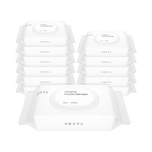 비데 물티슈 (물에 녹는 화장실 물티슈) 60매 x 10개