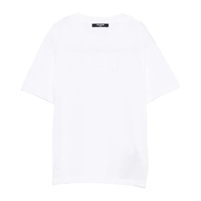 [해외배송] 발망 주니어 화이트 크루넥 반팔 로고 프린트 티셔츠 BX8Q81K Z3186100
