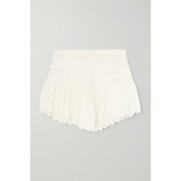 에뜨왈 조엘리아 자수 스캘럽 코튼 실크 블렌드 미니 스커트 46376663162989517