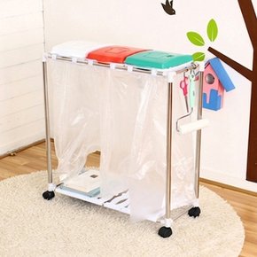 이동식 재활용 분리수거함 3단+봉투20매