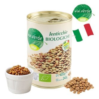  COOP 비비베르데 이탈리아 유기농 렌틸콩(렌즈콩) 400g 무첨가물 Non GMO