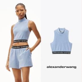 ALEXANDERWANG 알렉산더왕 블루 스트레치 코듀로이 모크넥 탱크탑