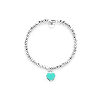 TIFFANY&CO 티파니 69683886 (69683878) 리턴 투 티파니 하트 태그 비드 미디움 다이아몬드 실버 팔찌