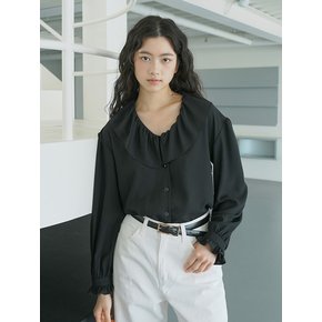 Shirring detail blouse_Black