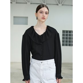 Shirring detail blouse_Black