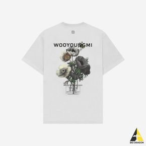 Wooyoungmi 우영미 플라워 프린트 백로고 티셔츠 화이트 - 23FW Flower Print Back Logo T-Shirt