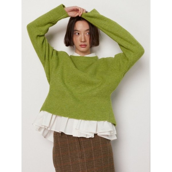 [2차]에센셜 오버핏 프릴셔츠 - 화이트