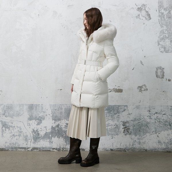 [시흥점] 여성 슬림 웨이스트 폭스퍼 구스점퍼 (ER4TD504)