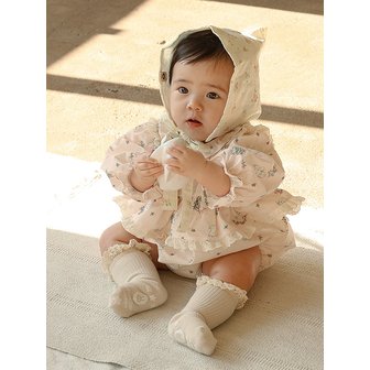 아림클로젯 숨어있는 아기 토끼 - 프릴 베이비 긴팔 바디슈트