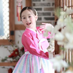 한복 1819S 무지개를 닮은 파스텔 컬러가 우리아이 돋보이는 여아한복 [돌-8세]