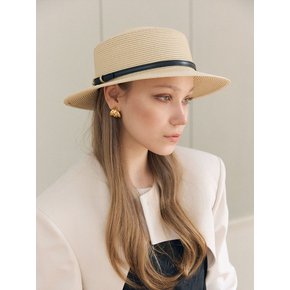 Rattan Wide Flat Top Panama Hat (라탄 와이드 플랫탑 파나마 햇) H023BE