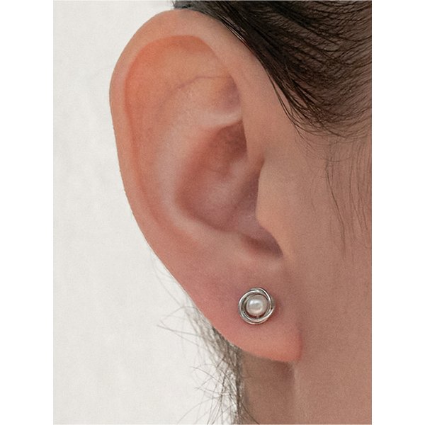 (SILVER 925) pearl plate earring_2color JE060