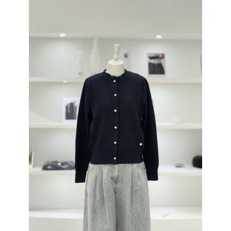 듀엘 [여주점] 여성 러플넥 진주 버튼 니트 가디건 (D252KSL036)