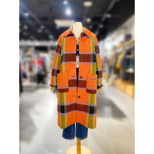 [여주점] 아카이브 체크 롱 코트 (BACTA8561)