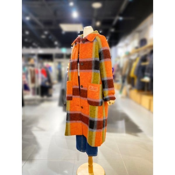 [여주점] 아카이브 체크 롱 코트 (BACTA8561)