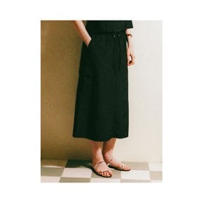 String cargo long skirt Black