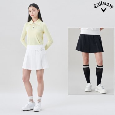 캘러웨이 여성 봄 벨트장식 전체플리츠 스커트(CWPC24S403)