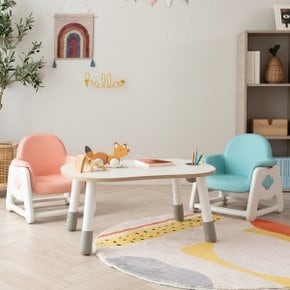 뚜뚜 높이조절 아이 책상 의자 세트 (핑크 블루)