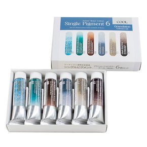 쿠사카베 Kusakabe 투명 수채화 물감 단일 피그먼트 쿨 6색 세트 10ml