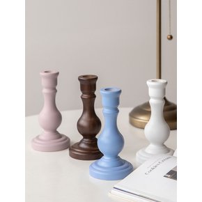 파스텔 컬러 빈티지 우드 캔들홀더 4colors