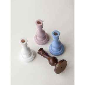파스텔 컬러 빈티지 우드 캔들홀더 4colors