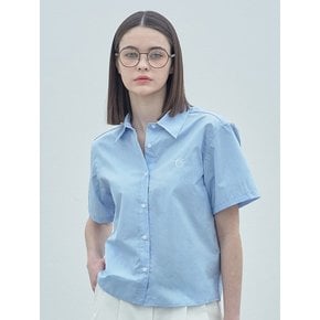 Classy Emblem Half Shirts_Sky Blue