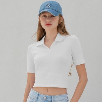 Calvin Klein Jeans 여성 슬림핏 브이넥 폴로(47AB205)