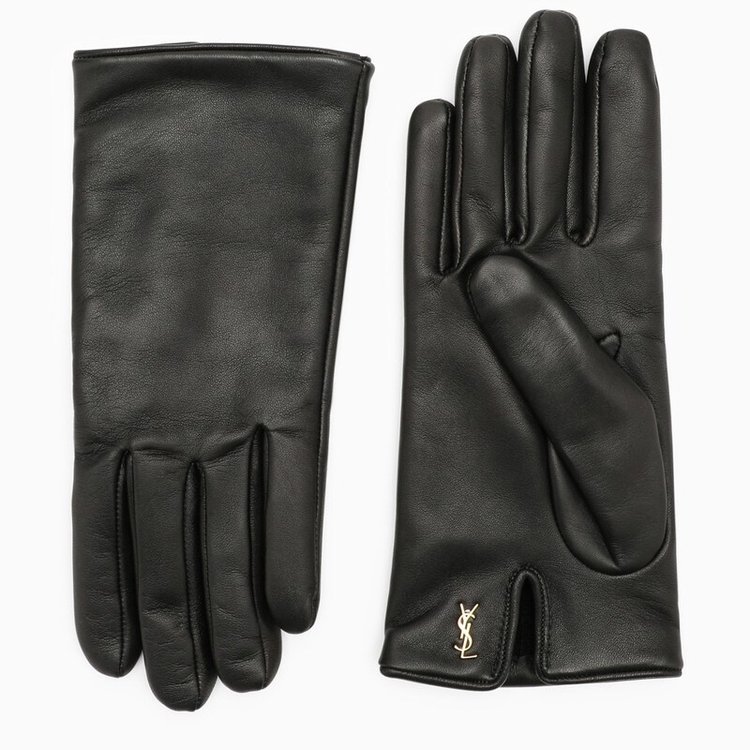 Saint Laurent FW24 Saint Laurent Black nappa leather gloves
