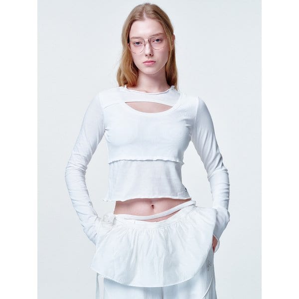 Ruffle wrap belt White