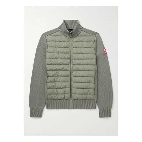 하이브릿지 슬림핏 퀼팅 다운 셸 메리노 울 재킷 그린 46376663162932260