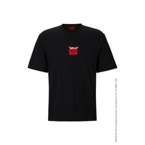 [30프로 할인][WI23] 릴렉스핏 그렘린 로고 반팔 티셔츠 블랙(50502791001)