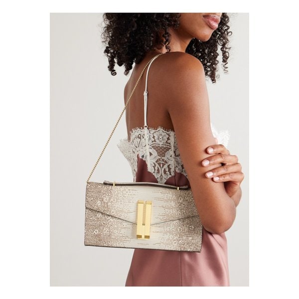 드멜리어 더 벤쿠버 리자드 이펙트 가죽 클러치 오프 화이트 1647597357778875