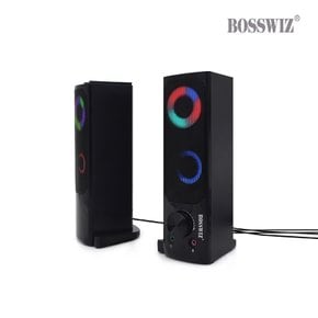 . BOSSWIZ  LED 분리형 사운드 바스피커 SP-335