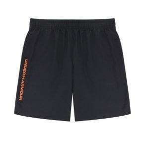 UA 워드마크 K 우븐 러닝 아동 주니어 트레이닝 반바지 팬츠 블랙 1383341-002