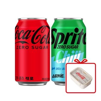 코카콜라 [본사직영] 코크제로 350CAN X24 + S)스프 제로 칠 아이스 블라스트 350 CAN 4X6 + 도시락