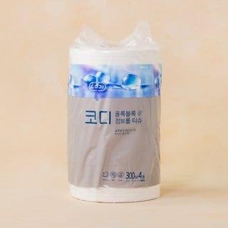 코디 올록볼록 점보롤티슈 300Mx4롤