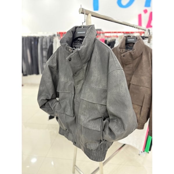 [여주점] 남여공용 더티레더오리털점퍼 블랙JGZZ63904