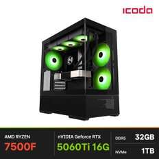 추천사양 게이밍 조립PC RX400B ( AMD7500F / 32GB / 1TB / 5060Ti 16GB )