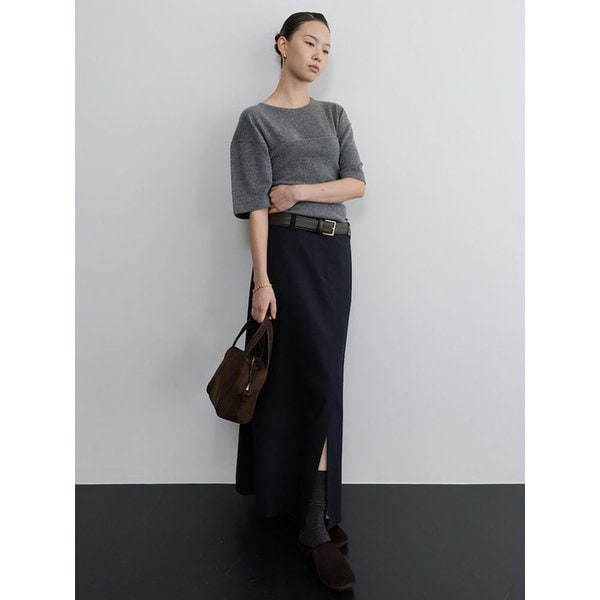 Winter Charlie Long Skirt  Navy (TA6127A03R)