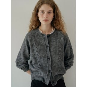 W Bokashi Wool Cable Cardigan_Fog Gray